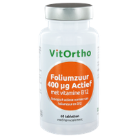 VitOrtho Foliumzuur Actief 400mcg Tabletten 60st - thumbnail