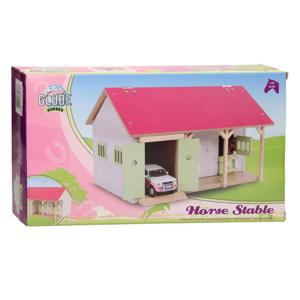 Kids Globe globe paardenstal roze met 2 boxen en berging 1:32