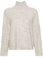 Emporio Armani pull chiné à col montant - Gris