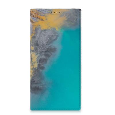 Samsung Galaxy S23 Ultra | Standcase | Marble Blue Gold