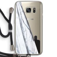 Gestreepte marmer: Samsung Galaxy S7 Transparant Hoesje met koord
