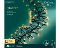 Lumineo led cluster 28m-3000l zwart/soft gold