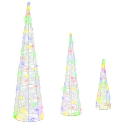 Kerstboom met 90 LED 3 pcs Multikleur 40 cm 60 cm 80 cm Acryl
