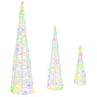 Kerstboom met 90 LED 3 pcs Multikleur 40 cm 60 cm 80 cm Acryl