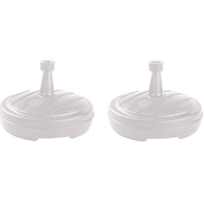 Parasolvoet - 2x - rond - wit - 13 liter - D45 cm - parasolhouder - vulbaar