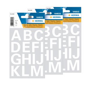 Stickervelletjes met 84x stuks A-Z alfabet plakletters stickers - wit - 25 mm