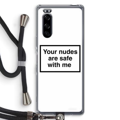 Safe with me: Sony Xperia 5 Transparant Hoesje met koord