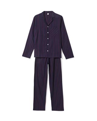 HEMA Herenpyjama flanel strepen donkerrood (donkerrood)