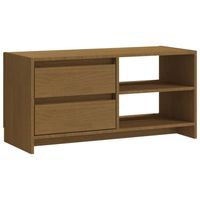 The Living Store Houten TV-meubel - 80 x 31 x 39 cm - Honingbruin