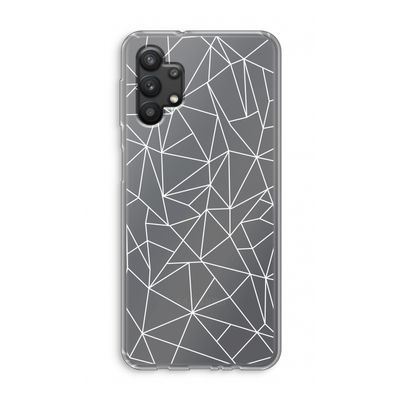 Geometrische lijnen wit: Samsung Galaxy A32 5G Transparant Hoesje