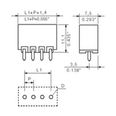 Weidmüller 1836990000 Male behuizing (board) BL/SL Totaal aantal polen: 10 Rastermaat: 3.50 mm Inhoud: 50 stuk(s)