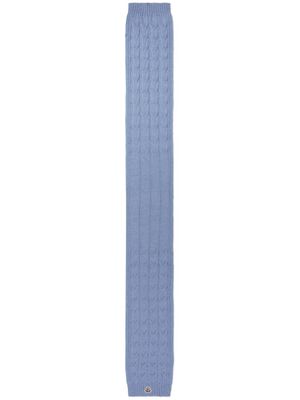 Moncler Enfant écharpe en maille torsadée à patch logo - Bleu