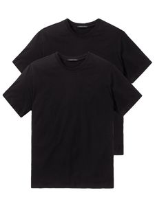 Schiesser - 2p Shirt - American Crew-Neck - zwart, Maat:2XL