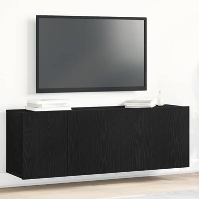 Tv-meubels 2 st 120x30x41 cm bewerkt hout zwart eikenkleurig