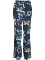 DVF Diane von Furstenberg pantalon droit à imprimé papillons - Bleu - thumbnail