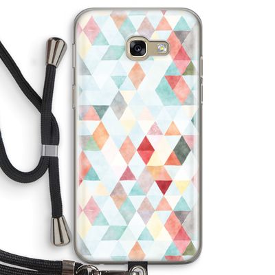 Gekleurde driehoekjes pastel: Samsung Galaxy A5 (2017) Transparant Hoesje met koord