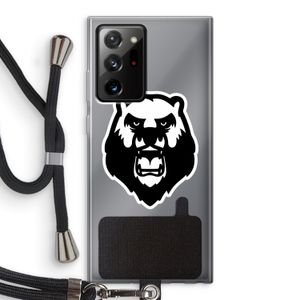 Angry Bear (white): Samsung Galaxy Note 20 Ultra / Note 20 Ultra 5G Transparant Hoesje met koord