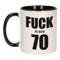 Fuck ik ben 70 mok / beker zwart wit 300 ml - Verjaardag mokken Fuck ik ben 70 mok / beker zwart wit 300 ml - Verjaardag mokken