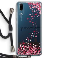 Hartjes en kusjes: Huawei P20 Transparant Hoesje met koord