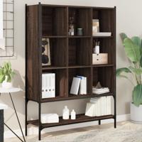 Boekenkast 102x30x141,5 cm bewerkt hout bruin eikenkleur