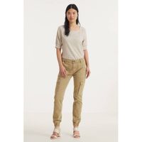 Geisha slim fit cargobroek zand - thumbnail