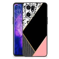 OPPO Find X5 Pro Backcover Zwart Roze Vormen