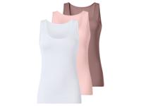 esmara Set van 3 dames hemden (Roze/wit, S (36/38))