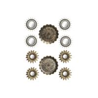 Set spiegels DKD Home Decor Kristal Gouden PP 2 Stuks (35 x 2 x 35 cm)