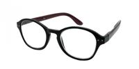 HIP Leesbril zwart met rode binnenkant veren - +3.0