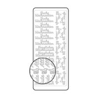 Vaessen Creative • sticker 10x23cm 10pcs zilver diverse duitse teksten