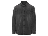 LIVERGY Denim heren overhemd (Zwart, M) LIVERGY Denim heren overhemd (Zwart, M)