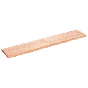 Wandschap 160x30x4 cm behandeld massief eikenhout lichtbruin