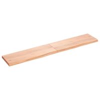 Wandschap 160x30x4 cm behandeld massief eikenhout lichtbruin