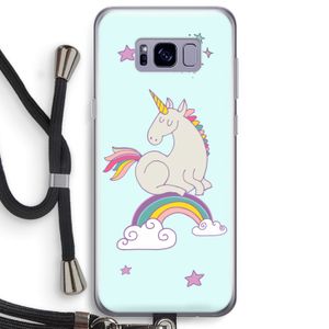 Regenboog eenhoorn: Samsung Galaxy S8 Plus Transparant Hoesje met koord