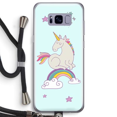 Regenboog eenhoorn: Samsung Galaxy S8 Plus Transparant Hoesje met koord