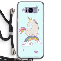 Regenboog eenhoorn: Samsung Galaxy S8 Plus Transparant Hoesje met koord
