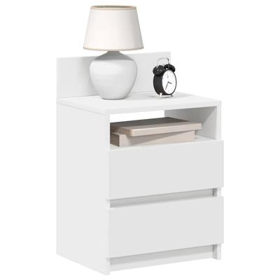 Nachtkastjes 2 st met 2 lades 40x33x60 cm wit