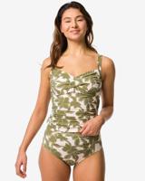 HEMA Damesbikinibroekje Meggy shaping fit bloemen groen (groen)
