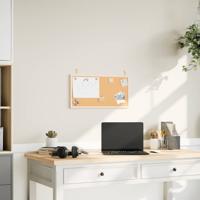 Bord in kurk met massief grenenhouten frame 60x30 cm