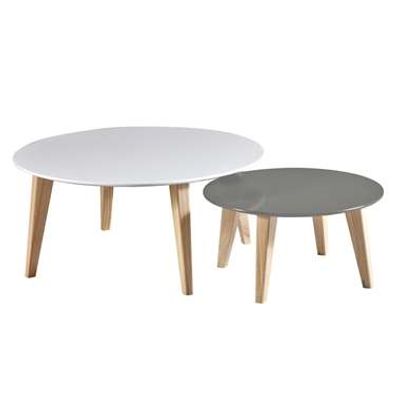 Demeyere bijzettafel Round - wit/grijs (2 stuks)