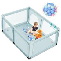 Babybox met 50 Speelballen en 2 Deuren Baby Speelbox Grondbox 120 x 190cm Blauw