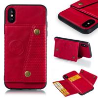 Lederen beschermhoes voor iPhone X & XS (rood)