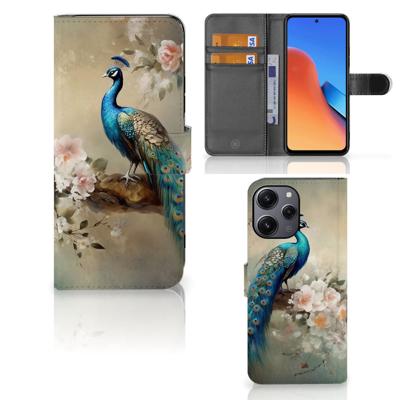 Telefoonhoesje | Met pasjeshouder | voor Xiaomi Redmi 12 Vintage Pauwen