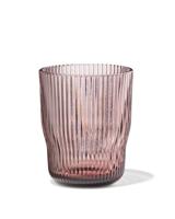HEMA Waterglas 270ml Bergen glas streep reliëf bordeauxrood (bordeauxrood)