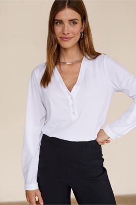 Studio Anneloes Evi Blouse 94842 T-shirt Lange Mouw 1000 White