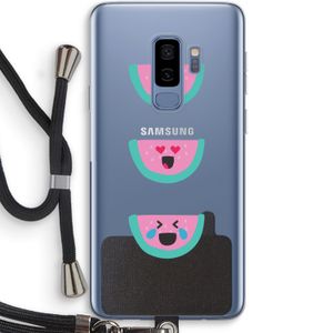 Smiley watermeloen: Samsung Galaxy S9 Plus Transparant Hoesje met koord