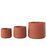 J-Line bloempot Potine - cement - teracotta - large - Ø 19 cm - thumbnail