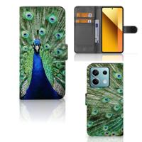 Xiaomi Redmi Note 13 5G | Telefoonhoesje | Met pasjeshouder | Pauw