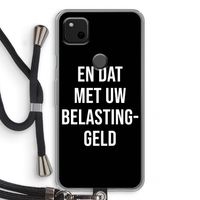 Belastinggeld - Zwart: Pixel 4a Transparant Hoesje met koord