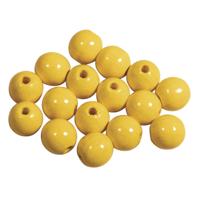 Hobby kralen - hout - D10 mm - 52x stuks - geel - DIY sieraden maken - Kralen rijgen